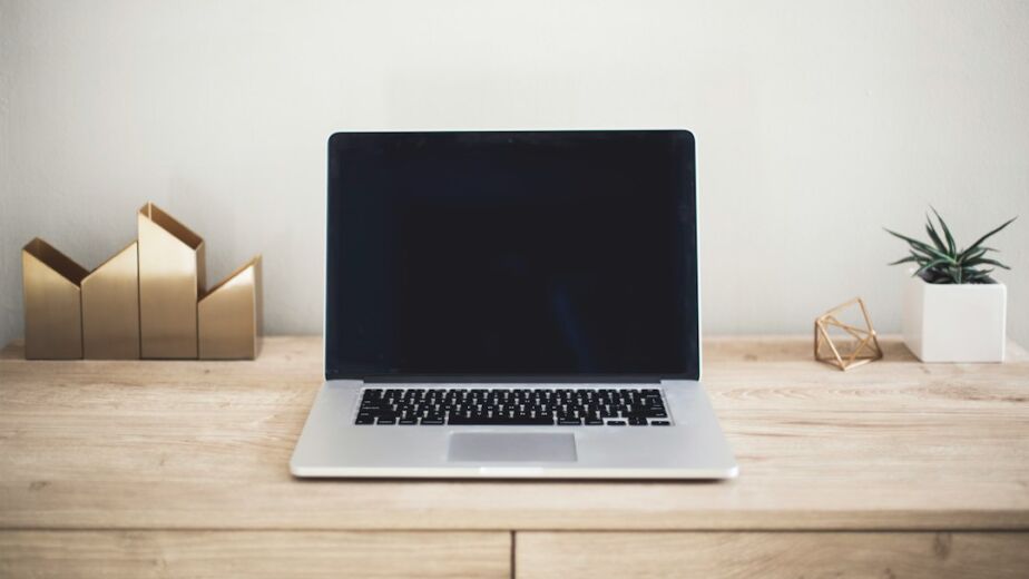 Laptop on a clean office desk, ready for routine WordPress website maintenance